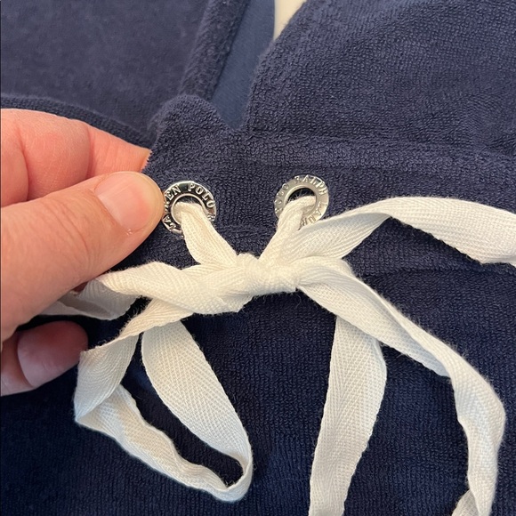 POLO RALPH LAUREN TERRY CLOTH BEACH COVER UP OR MINI DRESS HALTER STYLE BLUE - Picture 5 of 10